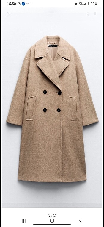 m Beden gri Renk Zara oversize bej kaban