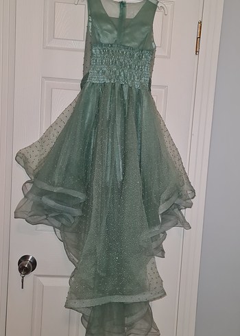 Yeşil Drapeli Uzun Abiye Elbise - Görsel 4