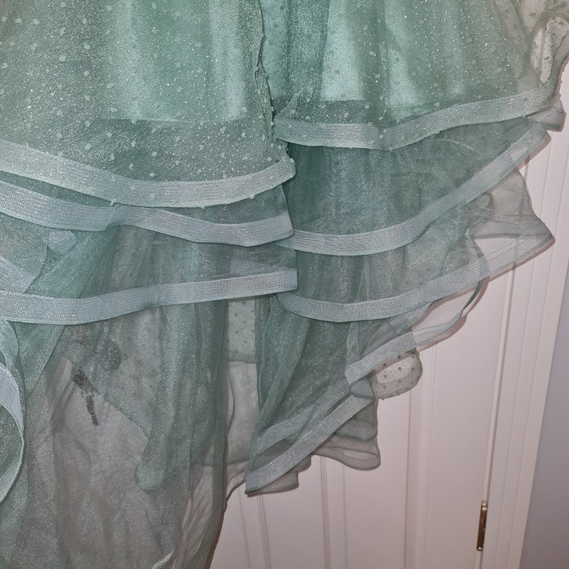 Yeşil Drapeli Uzun Abiye Elbise - Görsel 3