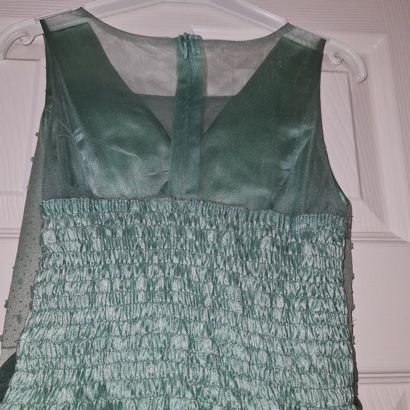 Yeşil Drapeli Uzun Abiye Elbise - Görsel 5