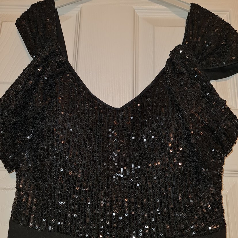 Siyah Drapeli V Yaka Uzun Abiye Elbise - Görsel 5