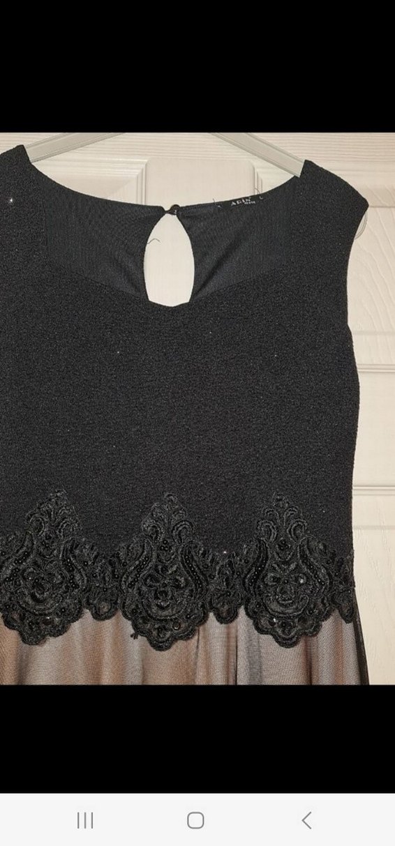 Siyah Gri Drapeli Straplez Uzun Kadın Elbise - Görsel 2