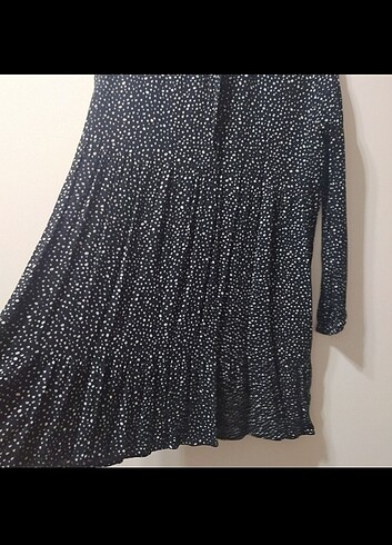 LC Waikiki Puantiyeli Siyah Tunik/Elbise