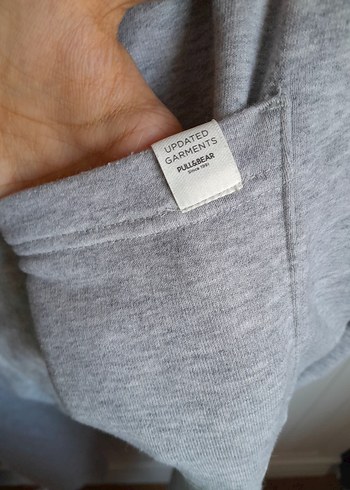 34 Beden gri Renk Gri Rahat Kesim Kadın Keten Eşofman Altı
