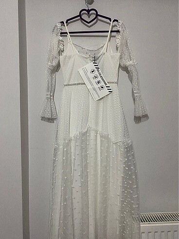 s Beden beyaz Renk Trendyol Milla Bridal Elbise