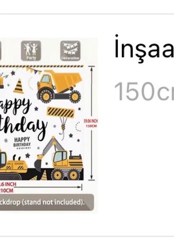 İnşaat Temalı Doğum Günü Seti - Görsel 2