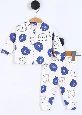 Beyaz Erkek Bebek Uzun Kollu Tulum - Görsel 3