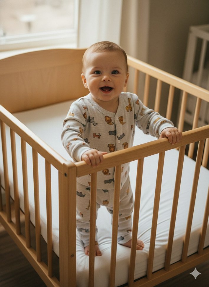 Beyaz Desenli Bebek Uyku takımı - Görsel 2