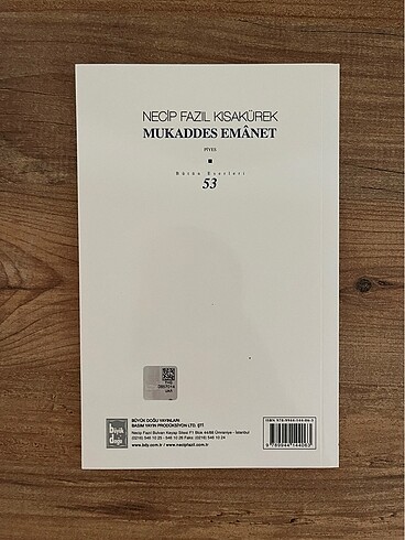 Necip Fazıl Kısakürek Mukaddes Emanet