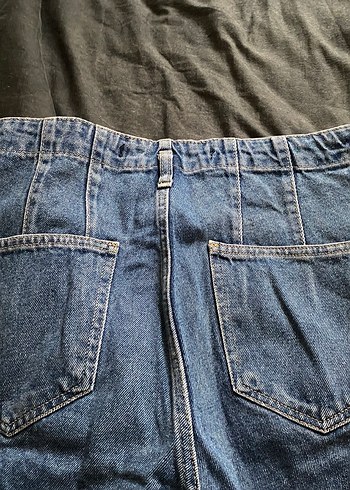Kadın Mavi Bol Kesim  Denim Pantolon - Görsel 5