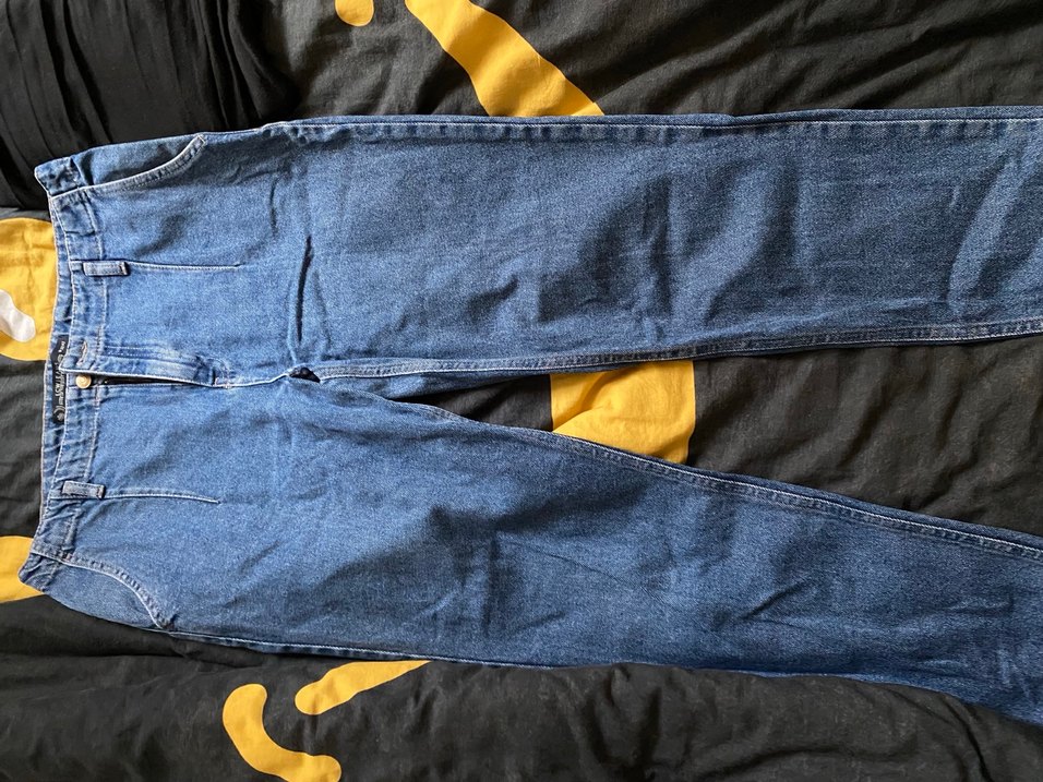 Kadın Mavi Bol Kesim  Denim Pantolon - Görsel 4