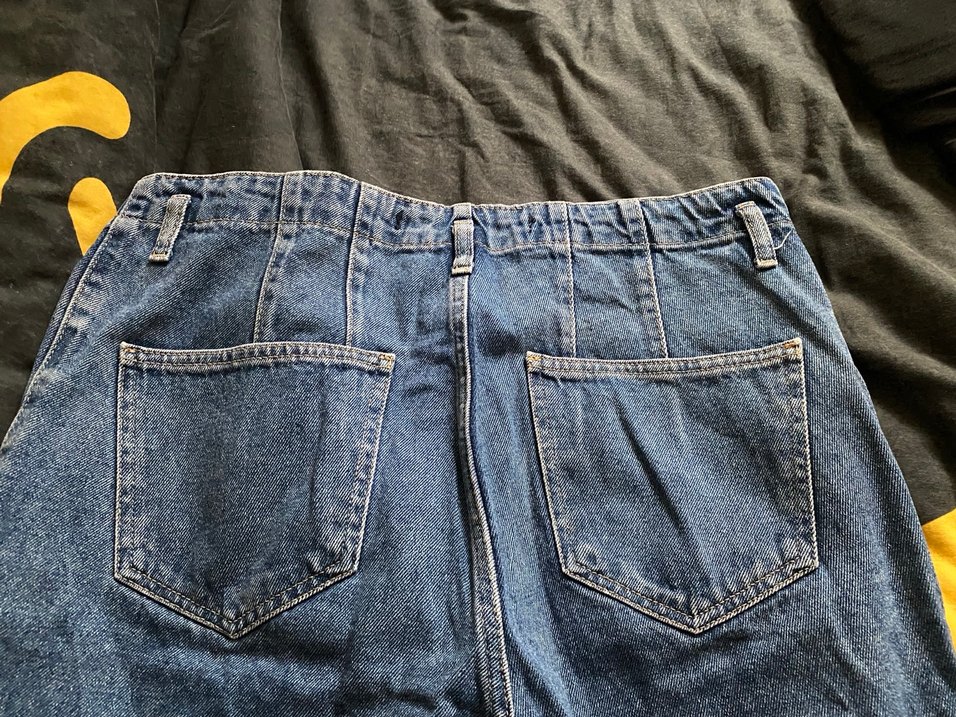 Kadın Mavi Bol Kesim  Denim Pantolon - Görsel 5