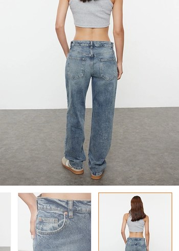 straight normal bel soluk mavi jeans pantalon - Görsel 3