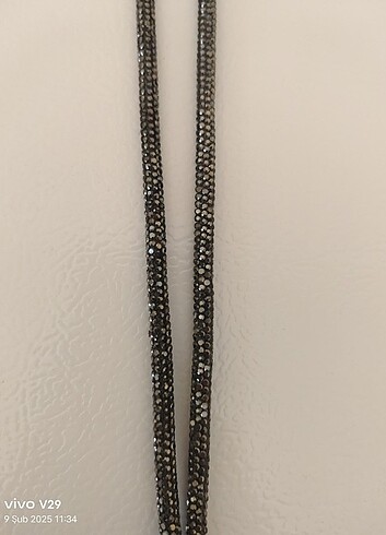 siyah taşlı Telefon askısı - Görsel 4