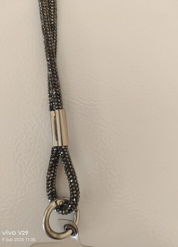 siyah taşlı Telefon askısı - Görsel 5