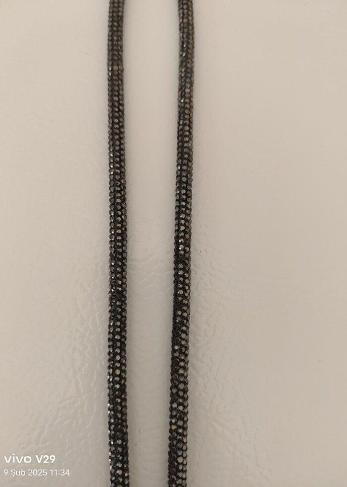 siyah taşlı Telefon askısı - Görsel 3