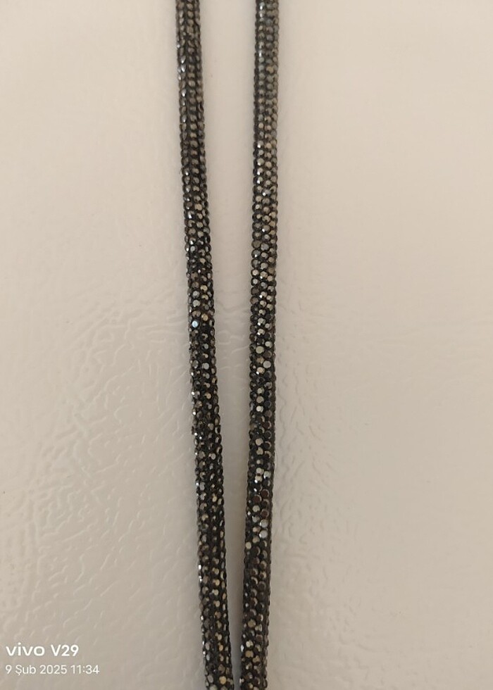 siyah taşlı Telefon askısı - Görsel 4