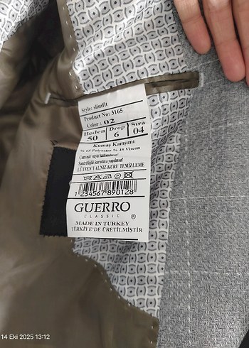 Guerro Gri çizgili Düğmeli Erkek Ceketi - Görsel 5