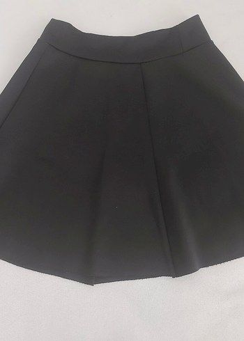 Siyah scuba kumaş mini etek - Görsel 4