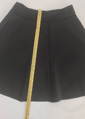 Siyah scuba kumaş mini etek - Görsel 2