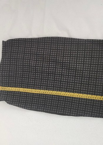 kışlık antrasit ekoseli bel lastikli kalem etek - Görsel 2