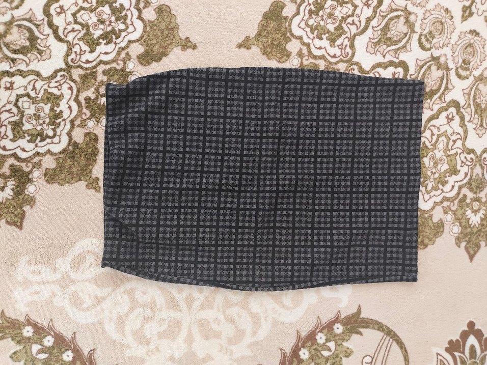 kışlık antrasit ekoseli bel lastikli kalem etek - Görsel 4