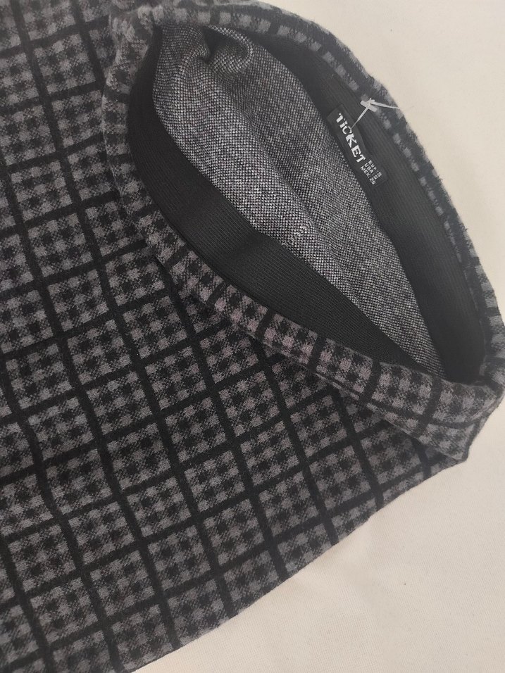 kışlık antrasit ekoseli bel lastikli kalem etek - Görsel 3