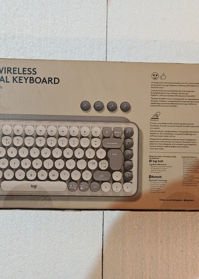 Logitech pop keys mekanik klavye gri renk. Sıfır  - Görsel 2