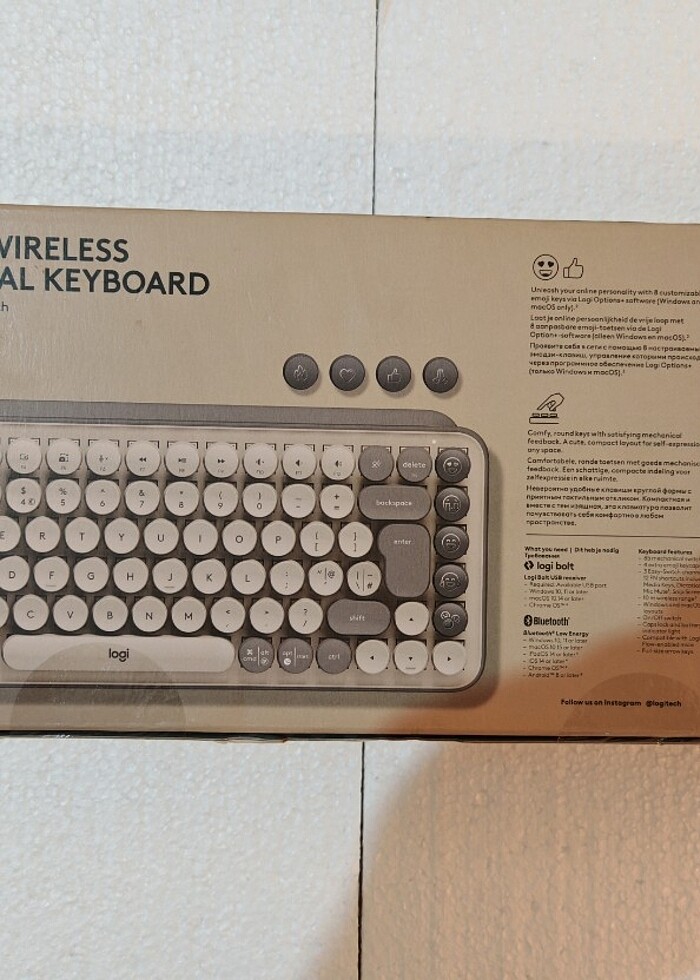 Logitech pop keys mekanik klavye gri renk. Sıfır  - Görsel 4