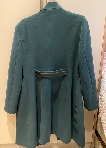 Adil Işık Düğmeli Yeşil Kadın Kaban - Görsel 2