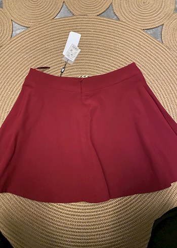 Adil Işık Marka Bordo Kemerli Mini Etek - Görsel 2