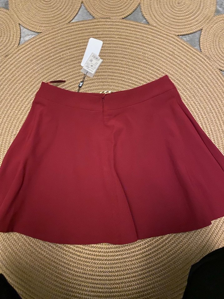 Adil Işık Marka Bordo Kemerli Mini Etek - Görsel 2