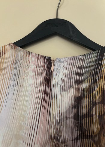 Bej Batik Desenli Uzun Kollu Bohem Elbise - Görsel 3