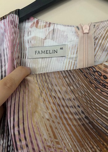 Bej Batik Desenli Uzun Kollu Bohem Elbise - Görsel 4