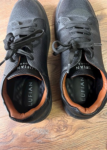 Lufian Siyah Deri Sneaker