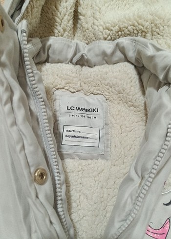 Kız Çocuk Gri Kapüşonlu Nakışlı Kürklü Mont - Görsel 4