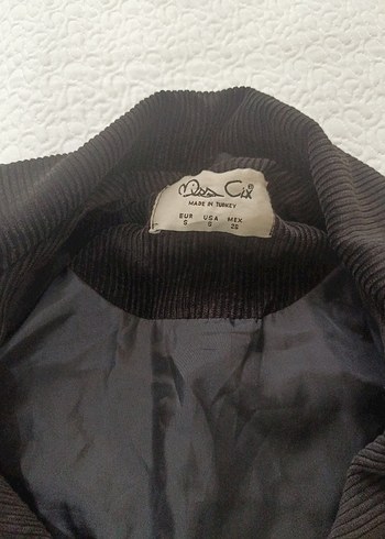 Düğmeli Siyah kadife Kadın Uzun ceket - Görsel 3