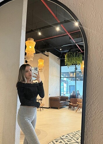 Bershka Bershka beli katlanan gri pantolon