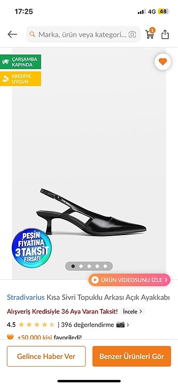 Stradivarius Sivri Burun İnce Topuk Ayakkabı