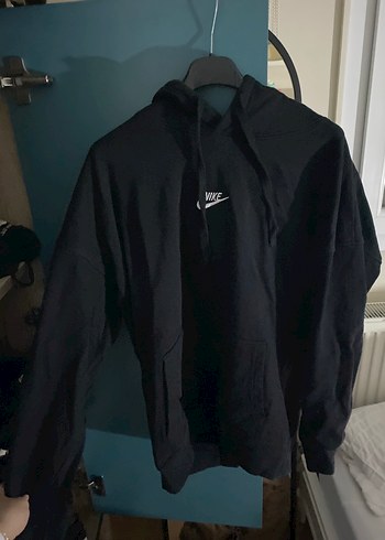 Siyah Kapüşonlu nike Sweatshirt - Görsel 2