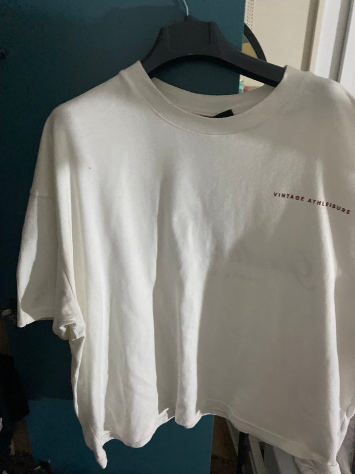 Beyaz Oversize Pamuklu Tişört - Görsel 3