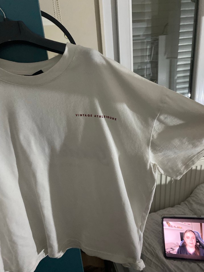 Beyaz Oversize Pamuklu Tişört - Görsel 2