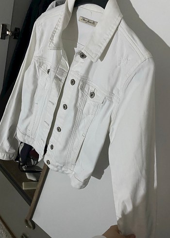 MAVİ MARKA Beyaz Düğmeli Kadın Denim Ceket - Görsel 5