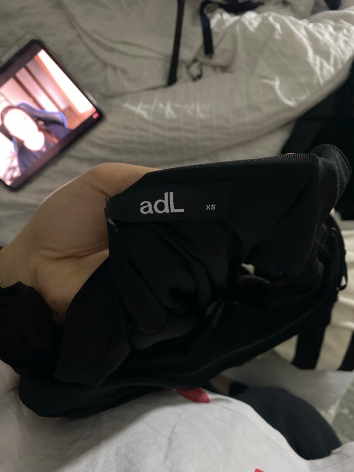 Siyah Drapeli V Yaka ADL adil ışık kısa kadın Elbise - Görsel 4