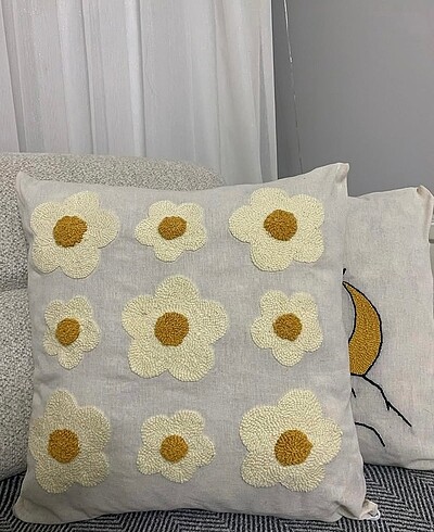 Papatyalı kırlent kılıfı