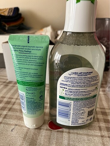 Nivea Nıvea pirinç peeling ve makyaj temizleme suyu