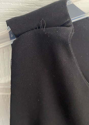 Siyah Kolsuz Uzun Kadın kumaş abiye Tulum - Görsel 4