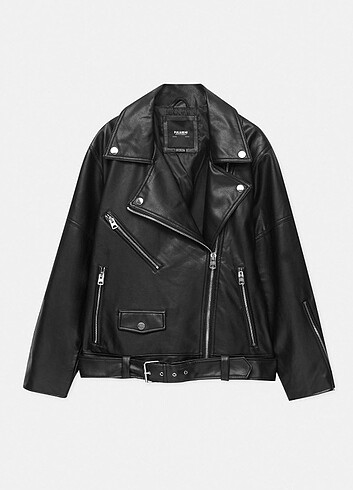 Pull&Bear oversize biker deri ceket 
