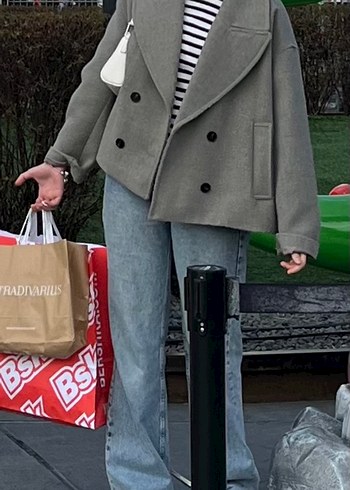 xl Beden Zara Kısa Kruvaze Kaban