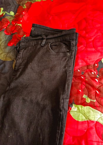 xl Beden siyah Renk Siyah Kadın Kot Pantolon, Kemerli, Salaş Kesim